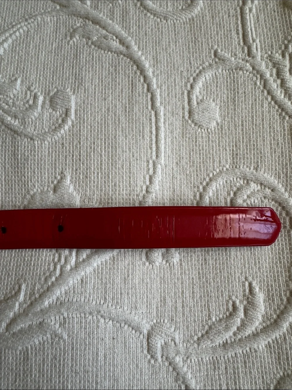 J. Crew Red Slim Leather Belt with Brass-Tone Buckle - Picture 7 of 8